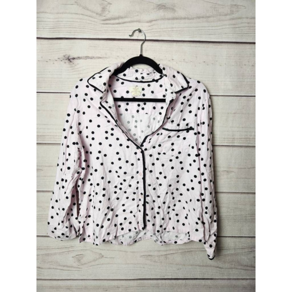 Kate Spade New York‎ Womens Dream A Little Dream Pajama Top Pink Polka Dot M